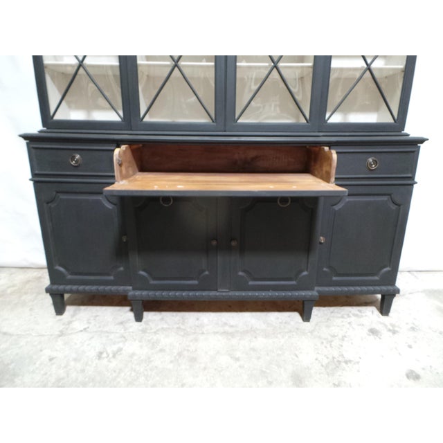 1950s Gustavian Style 4 Glass Door Display Case For Sale - Image 9 of 16