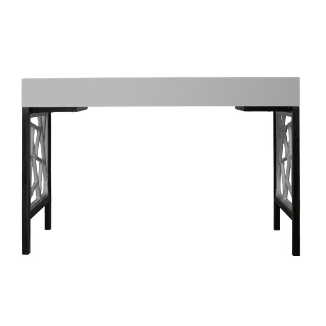 Wood Tiffany Writing Desk - Light Gray For Sale - Image 7 of 9