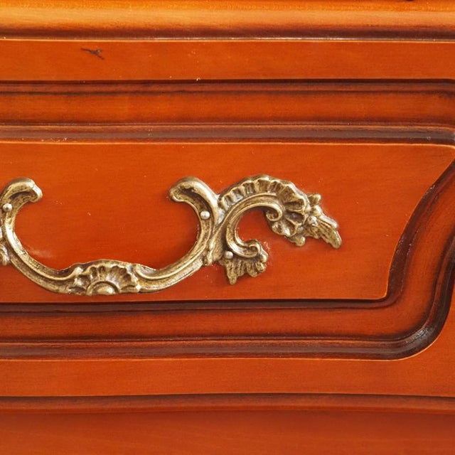 French Country Secretary Desk in Cherry Wood with Writing Flap For Sale - Image 6 of 17