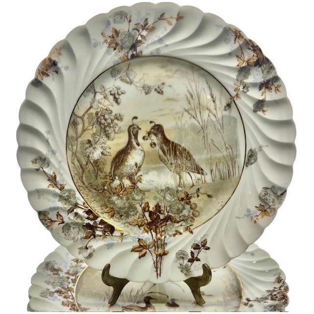 Antique Haviland & Co. Limoges Game Birds Plates - Set of 4, C. 1887 For Sale - Image 10 of 11