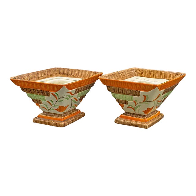 1930 Pair of Vintage Dried Flower Vases For Sale