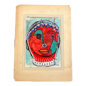 1960’s Original Abstract Expressionist Portrait Painting / Drawing