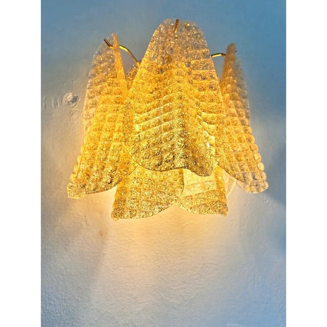 Sculptural Gold Granigli Rondini Murano Glass Wall Lamps by Simoeng, Set of 2 For Sale - Image 9 of 12