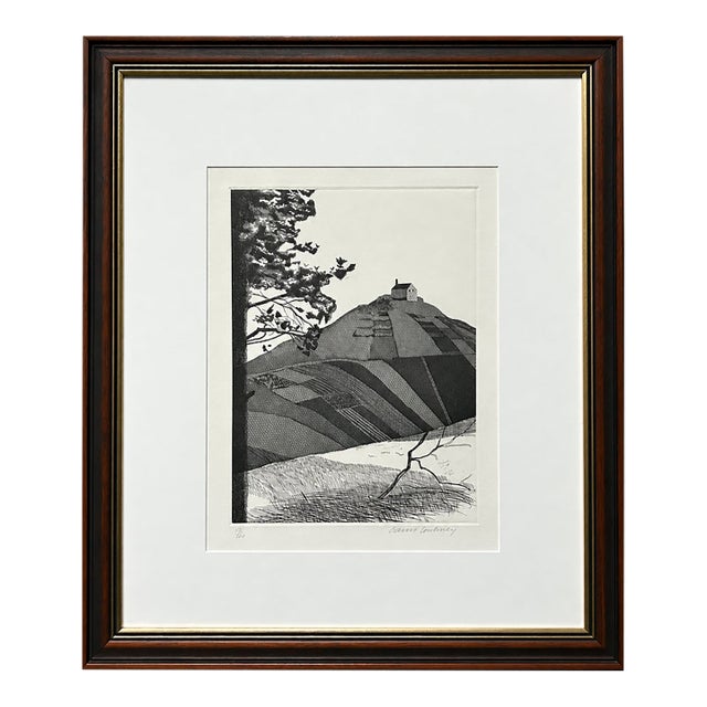 1969 David Hockney “A Wooded Landscape” Framed Etching, Edition 53/100 With Certificate of Authenticity For Sale