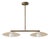 Double Dome Linear Chandelier, Antique Brass Dining Room Light, Mid Century Kitchen Island Pendant, Modern Boho Ceiling Fixture, G9 Light For Sale