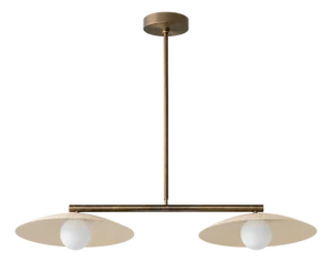 Double Dome Linear Chandelier, Antique Brass Dining Room Light, Mid Century Kitchen Island Pendant, Modern Boho Ceiling Fixture, G9 Light