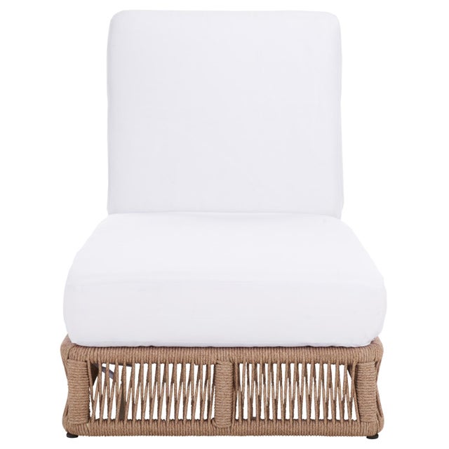 Gillian Chaise Lounge, Natural/White For Sale - Image 10 of 12