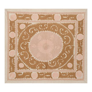 Vintage Neutral Color Suzani Tapestry For Sale