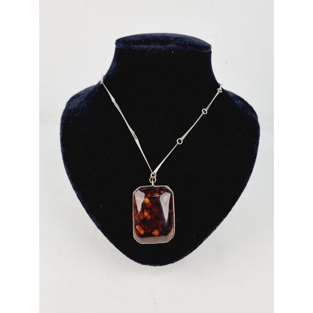 Vintage Baltic Amber Pendant Necklace, 1970s For Sale - Image 8 of 8