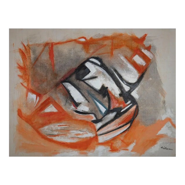 Giorgio Lo Fermo, Orange Spots, Oil on Canvas, 2021 For Sale