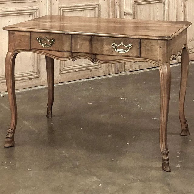 French Country Antique Country French Walnut Desk ~ Writing Table For Sale - Image 3 of 12