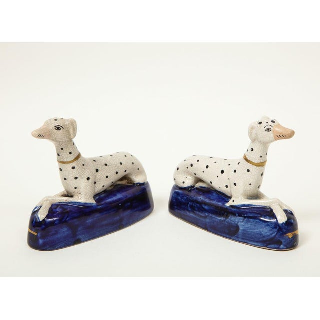 White Pair of Staffordshire Seated Dalmatian Inkwells For Sale - Image 8 of 10