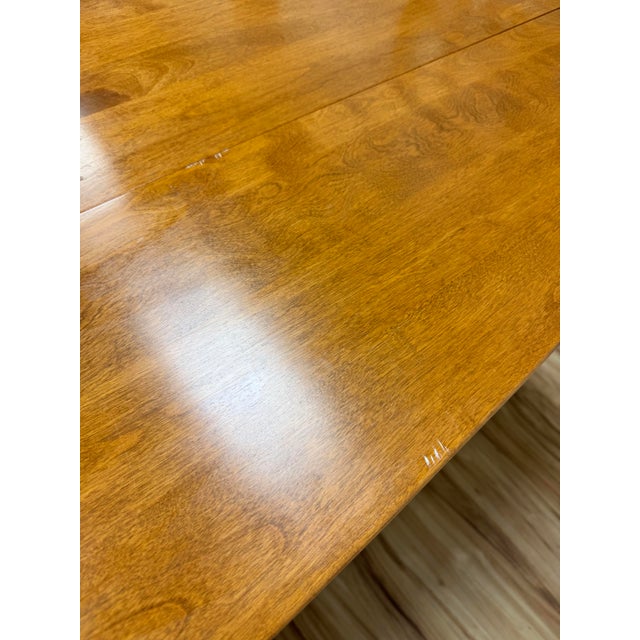 Vintage Maple Wood Ethan Allen Drop Leaf Harvest Table For Sale - Image 15 of 16