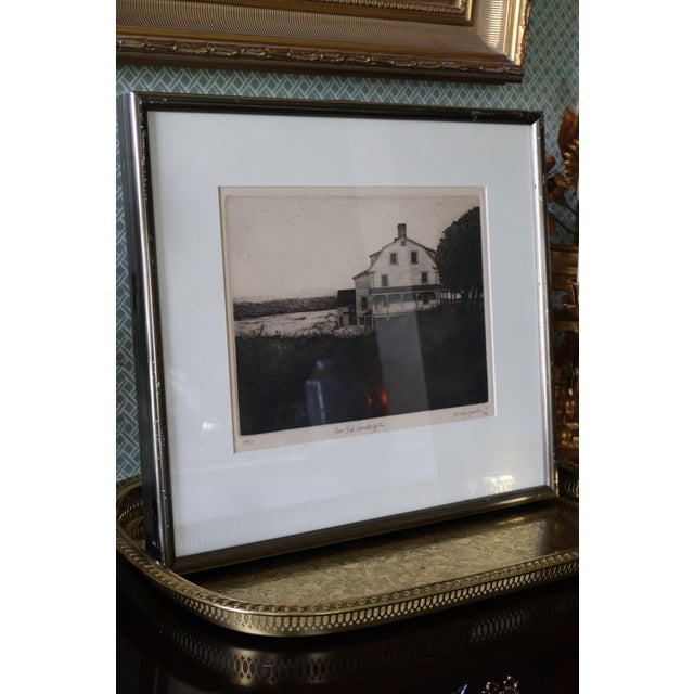 Woody Gruber “Deer Isle Landscape” Signed 1975 Drypoint Etching 49/75 For Sale - Image 10 of 18