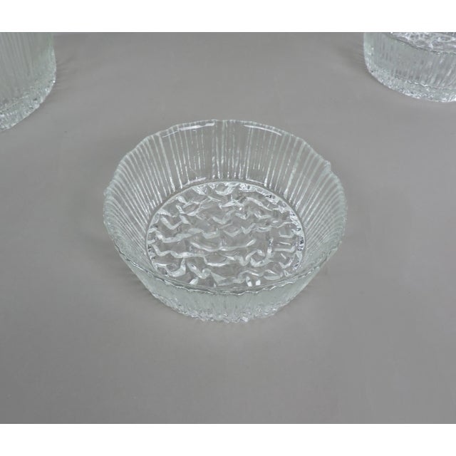 Transparent 1970s Iittala Ultima Thule Style Wirkkala Clear Ice Glass Set of Nine Serving Bowls For Sale - Image 8 of 12