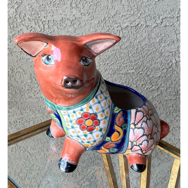 Whimsical Late 20th-Century Talavera Piglet Cachepot / Planter For Sale In Austin - Image 6 of 12