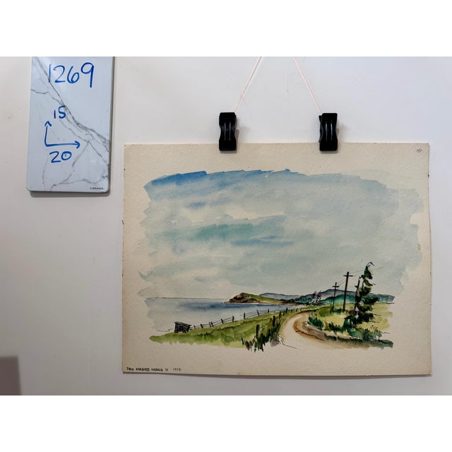 Paper Henry Emil Salloch Original Watercolor on Paper Margaree Harbour, 1953. For Sale - Image 7 of 7