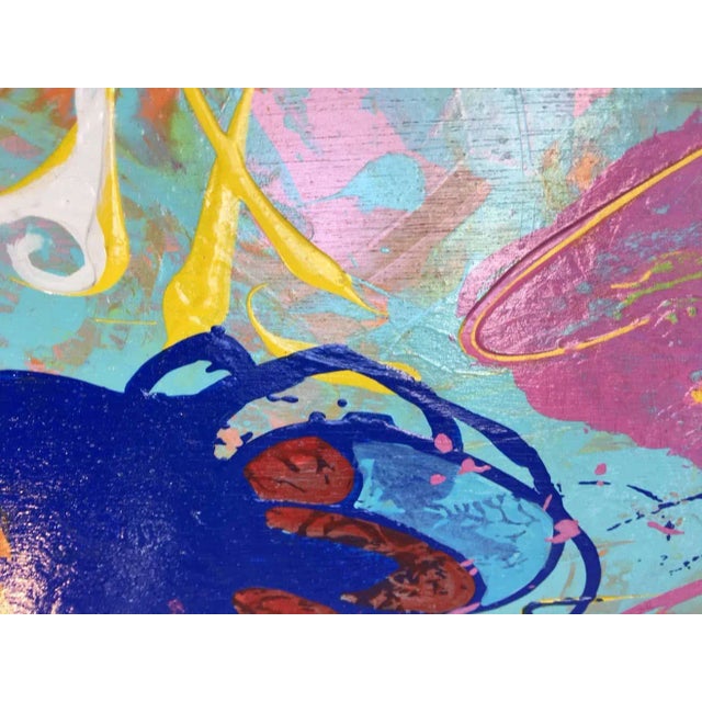 2010s Mirtha Moreno Acrylic Painting Titled: Eye Floaters Cobalt For Sale - Image 5 of 6