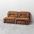 Pair of armchairs or a 2-seater modular sofa made in the 1970s. Upholstered in brown fabric. Excellent condition, as shown...