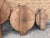 Trio of antique, industrial, maple wood dumb waiter pulleys circa the late 19th century are unique, early industrial...