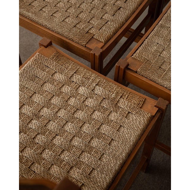 Vintage Italian Rustic Modern Dining Chairs from Snaidero, 1970s, Set of 5 For Sale - Image 18 of 18