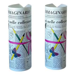 Fornasetti l'Immaginario Table Lamps, a Pair For Sale