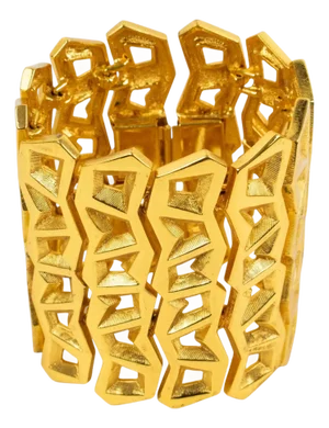 Claude Montana Paris Massive Gilded and Carved Bangle Bracelet