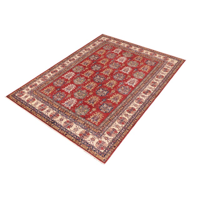 Shabby Chic Boho Chic Super Kazak Red/Beige Wool Rug - 10'1'' X 14'0'' For Sale - Image 3 of 10