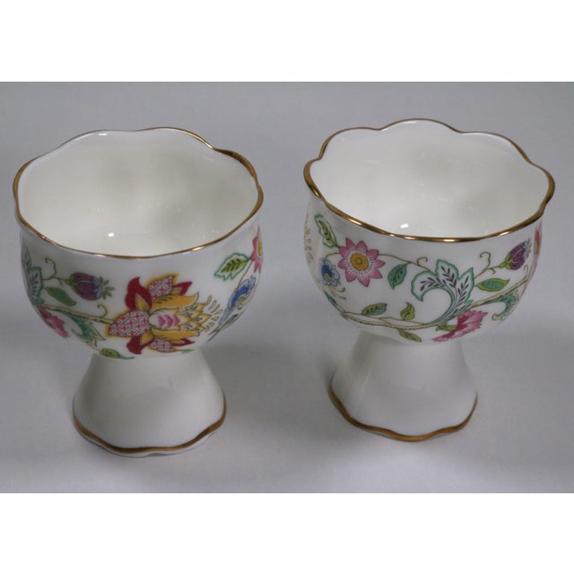 Lovely pair of candlestick holders by Minton in the Haddon Hall pattern. This pattern was produced from 1948 to 2011...