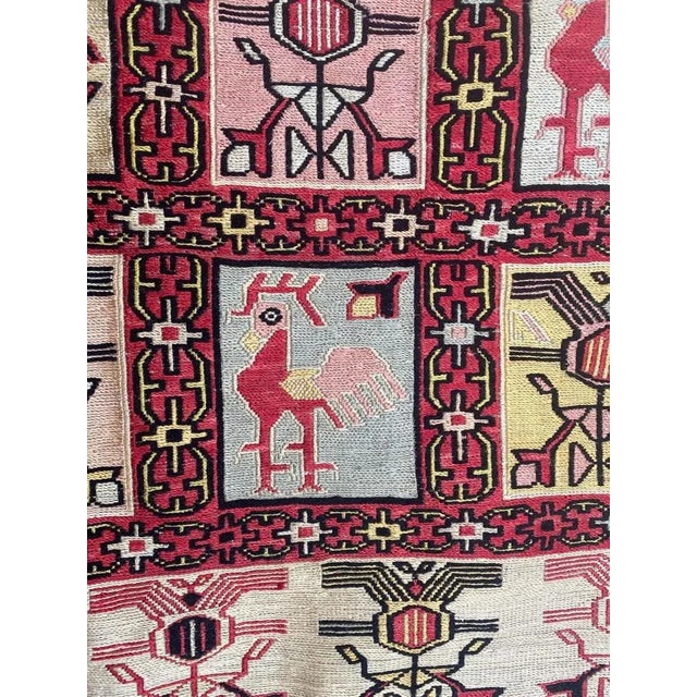 Silk Verneh Soumak Embroidered Flat Rug For Sale - Image 6 of 18