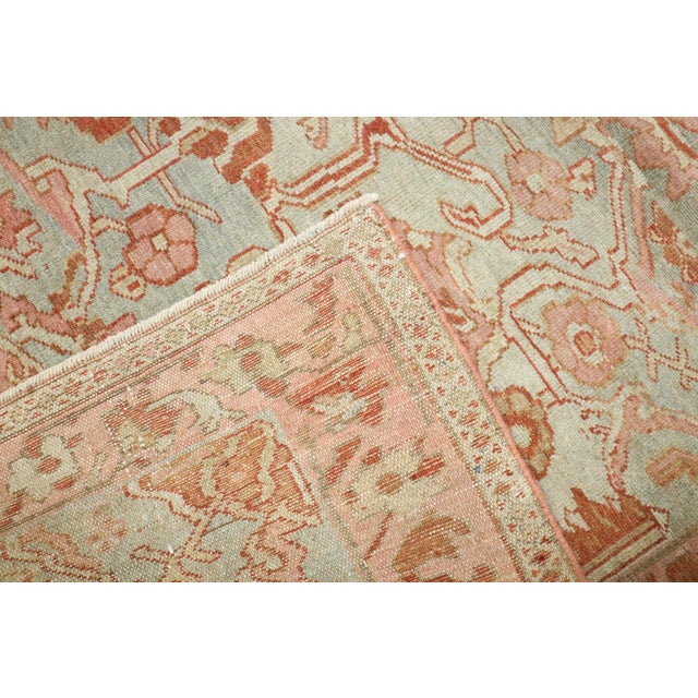 Green Pink Feminine Persian Malayer Rug For Sale In New York - Image 6 of 8