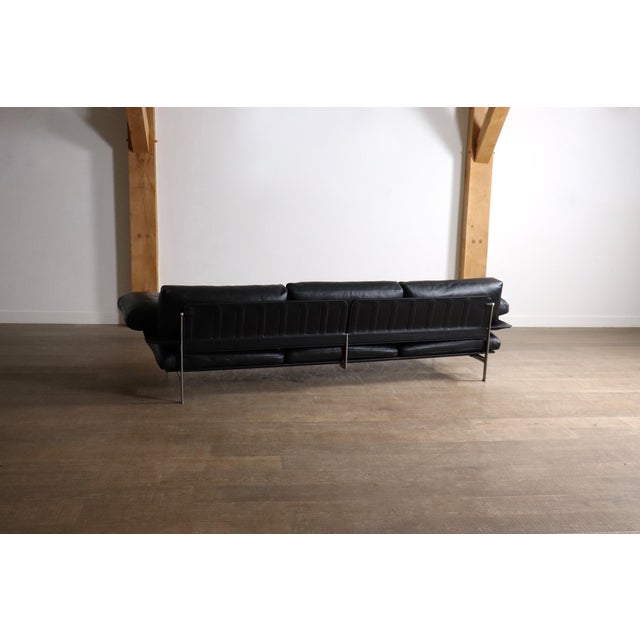 Diesis Three-Seater Sofa in Black Leather by Antonio Citterio for B&B Italia, 1970s For Sale - Image 12 of 16