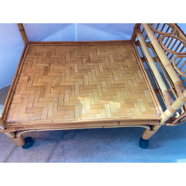 French Riviera Bar Cart in Bamboo, 1960s For Sale - Image 9 of 15