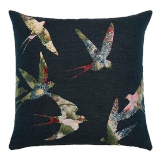 Flower Swallows Regular Cushion With Feather Filler - 46x46cm (18"x18") For Sale