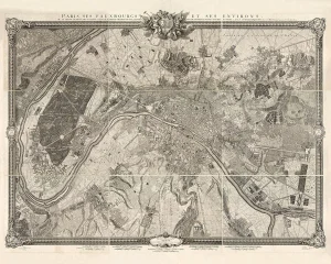 Restored 1733 Antique Paris Map