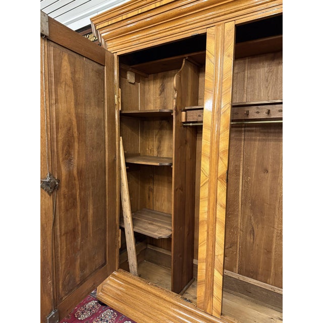 Large Baroque Wardrobe in Oak & Walnut Marquetry, Germany, 1780 For Sale - Image 6 of 9