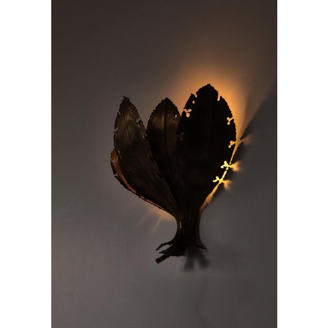 Danish Brutalist Wall Sconces in Flame Cut Brass from Holm Sørensen, 1960s, Set of 4 For Sale - Image 10 of 12