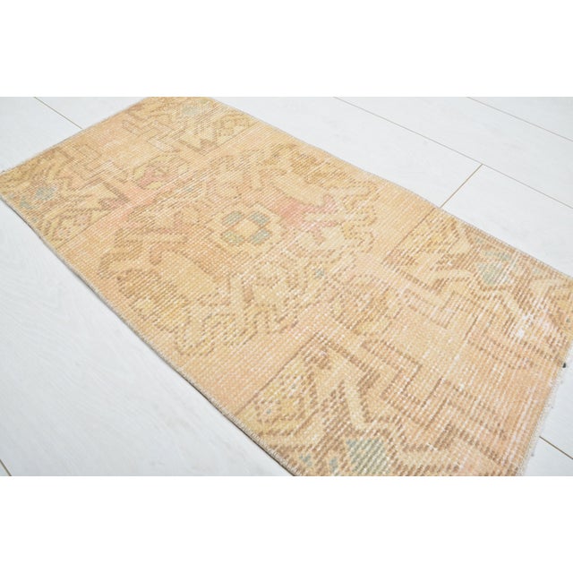 Turkish Mid 20th Century Oushak Small Door Mat Rug For Sale - Image 3 of 5