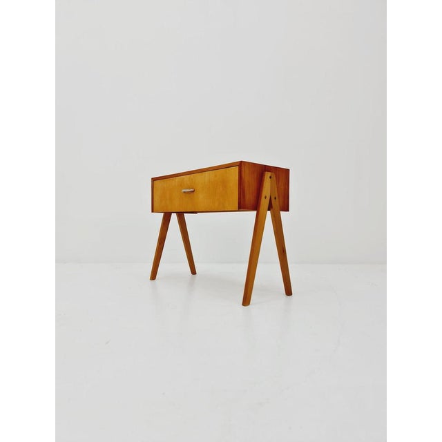 Wood Mid-Century German Beech Side Table, 1950s For Sale - Image 7 of 11