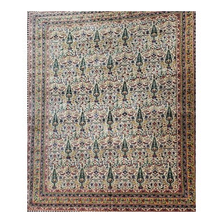 Early 20th Century Indian Agra Rug, Hand-Knotted Wool, Allover “Tree of Life” Pattern, 9x12 For Sale