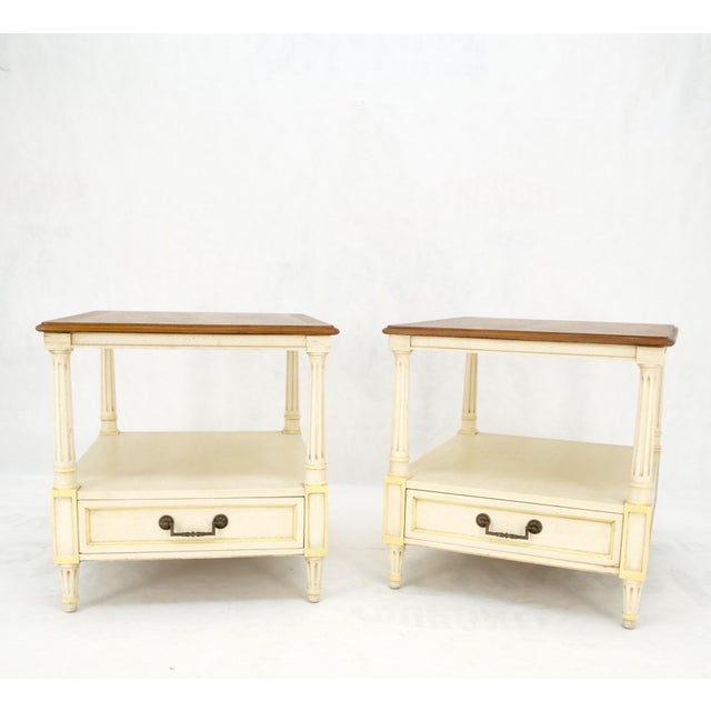 Mid-Century Modern Henredon Walnut Banded Tops One Drawer End Tables Night Stands Mint! For Sale - Image 3 of 16