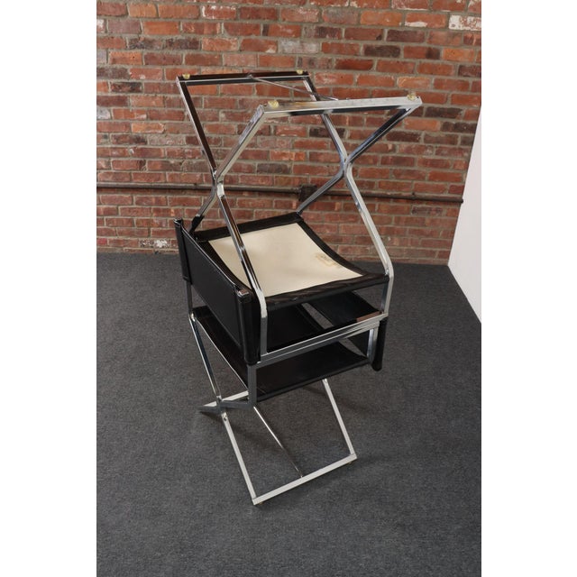 Black Pair of Vintage Chrome and Naugahyde Director's Chairs by Robert Kjer Jakobsen For Sale - Image 8 of 18