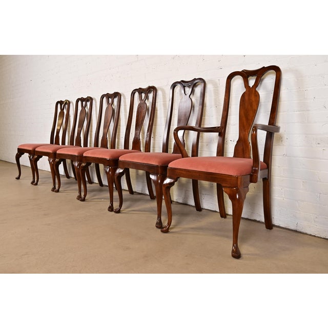 Henredon Queen Anne Solid Mahogany Dining Chairs, Set of Six For Sale - Image 14 of 14