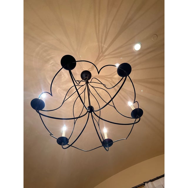 2000 - 2009 Contemporary Ironware International Jolie 6 Light Chandelier For Sale - Image 5 of 8