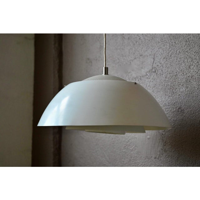 White Scandinavian Safari Suspension Lamp by Peter Hvidt & Orla Mølgaard-Nielsen for Nordisk Solar, Denmark, 1970s For Sale - Image 8 of 11