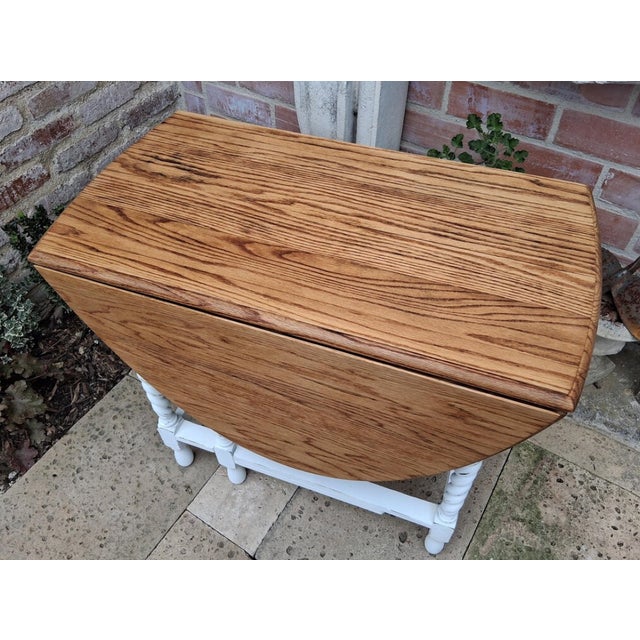 English Gateleg Table with Barley Twist, 1920s For Sale - Image 4 of 14
