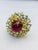 Gemstone Bochic "Orient" Vintage Natural Ruby & Aquamarine Ring Set In 18K Solid Gold For Sale - Image 7 of 18