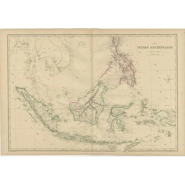 Antique map titled 'The Indian Archipelago'. Original antique map of the East Indies. This map originates from ‘The...