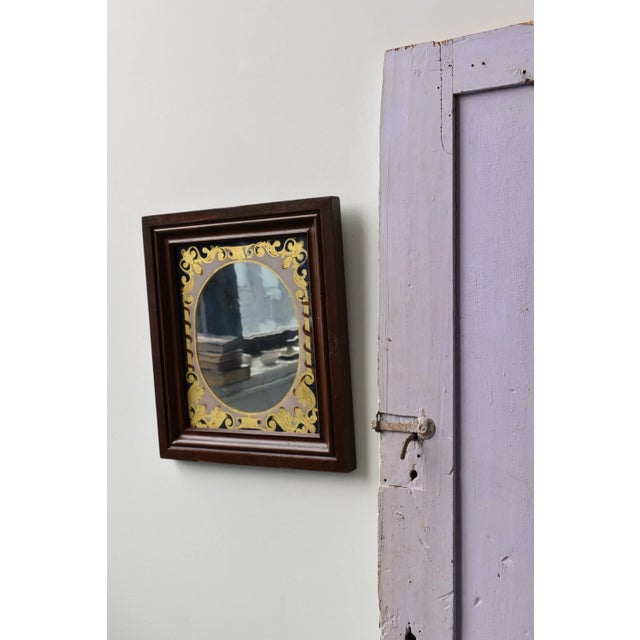 Victorian Antique Reverse Painted Glass Mat Framed Mirror, Circa Early 20th Century For Sale - Image 3 of 18