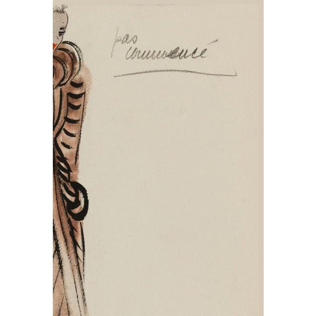 Vintage French Fashion Art Print – Brown Art Deco Illustration, 12" X 16" For Sale In Buffalo - Image 6 of 9